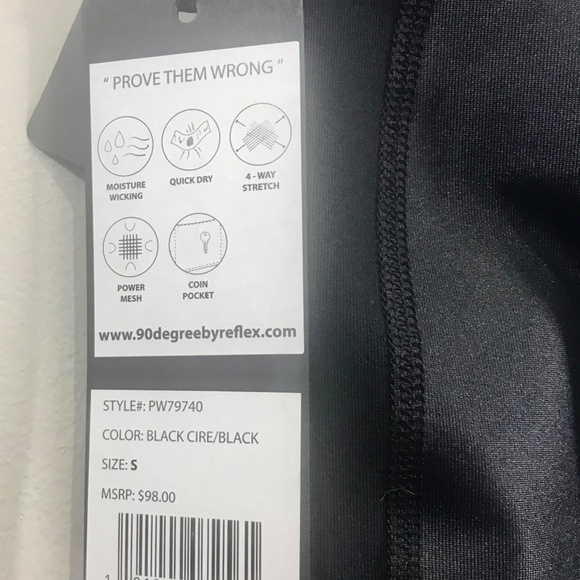 90 Degree by Reflex Mesh Black Label Black Prove Them Wrong Leggings Size Small - Picture 7 of 8